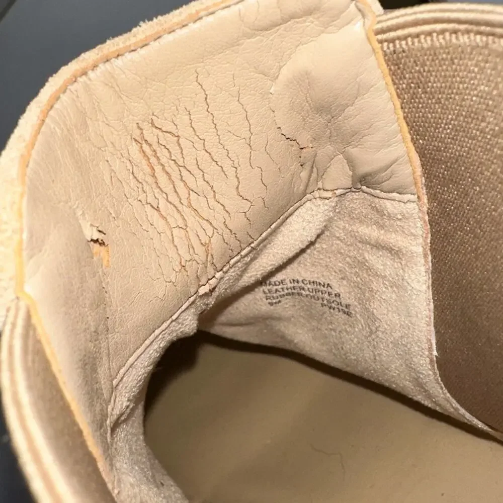 Michael Kors Lottie Suede Leather Ankle Booties Tan/Neutral Size 9M Pull On